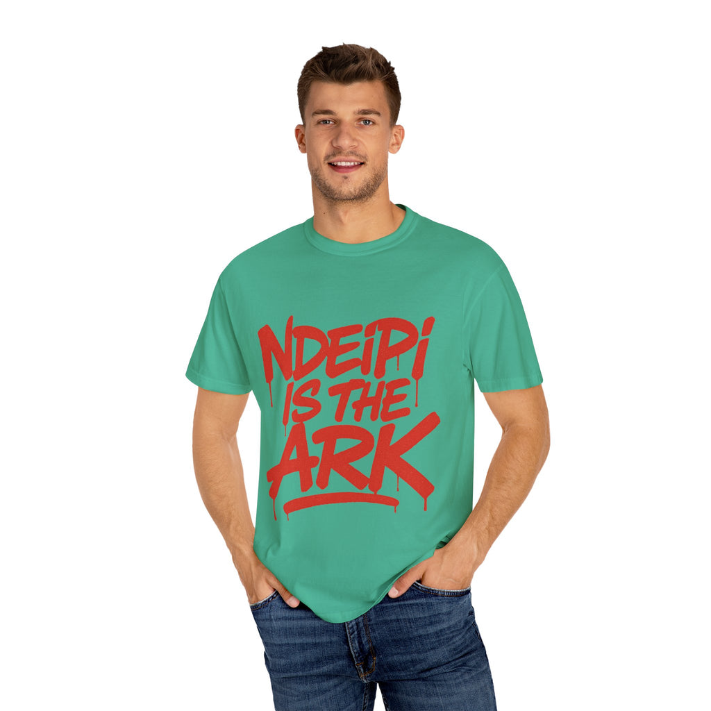 T-Shirt — "NDEIPI IS THE ARK" Red Graffiti Graphic Tee