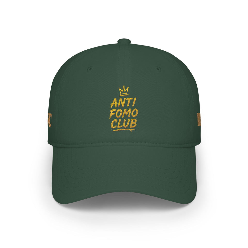Anti FOMO Club Cap — Low Profile Baseball Hat with Crown Embroidery