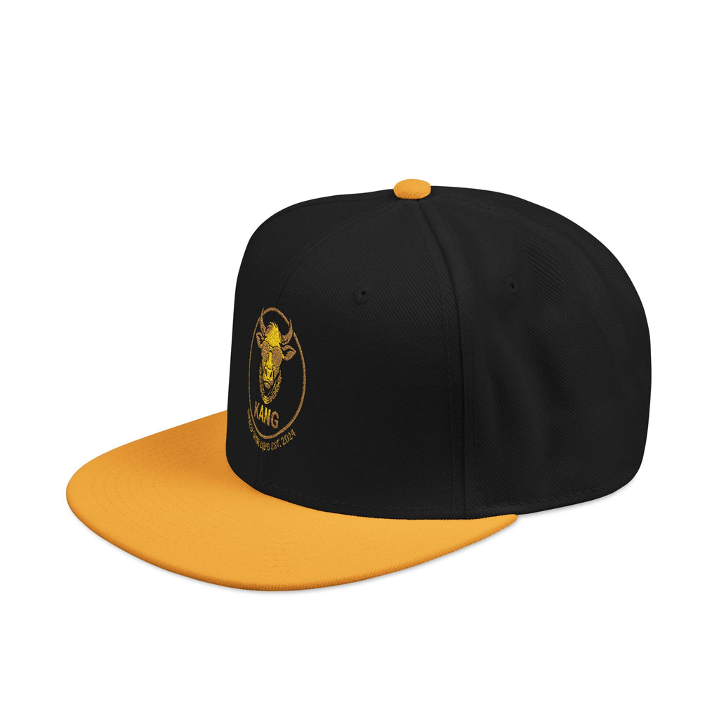 Gold Skull Snapback Hat — Embroidered Sparkle Streetwear Cap