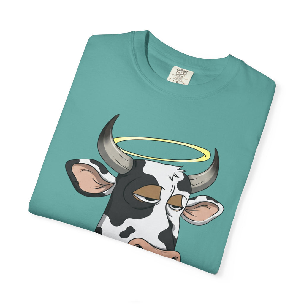 Cow Graphic T-Shirt — 'KANG' Wine Club Logo & Halo Cow Art
