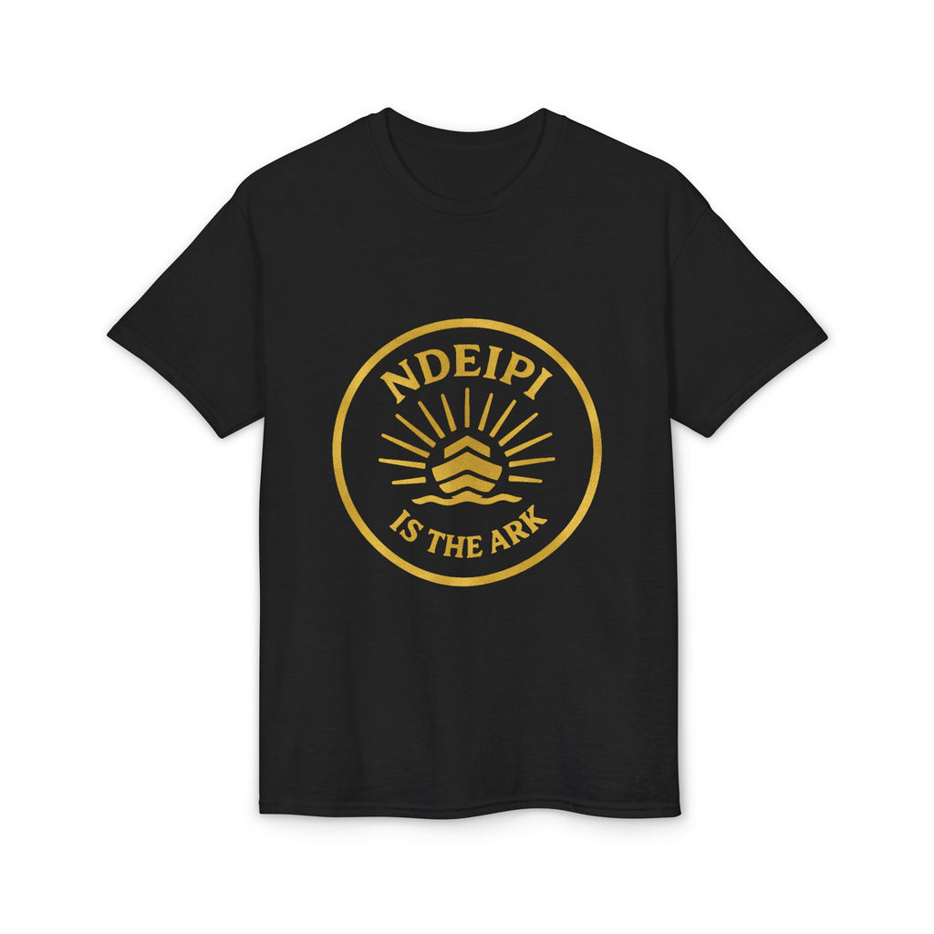 Ndeipi Is The Ark T-Shirt — Gold Sun & Wave Logo Tee