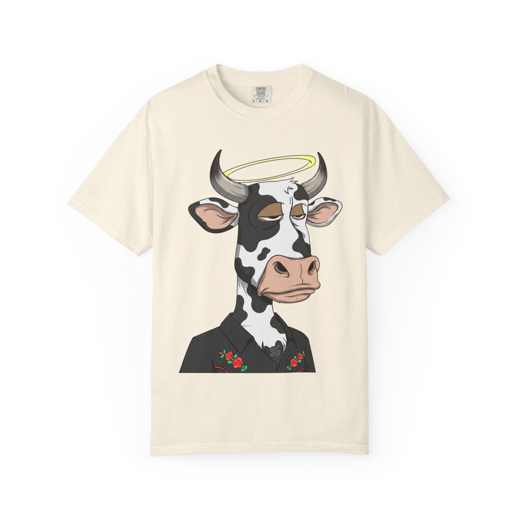 Cow Graphic T-Shirt — 'KANG' Wine Club Logo & Halo Cow Art