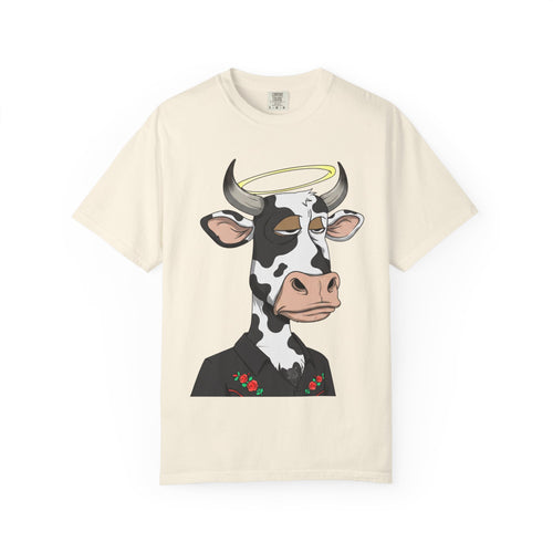 Cow Graphic T-Shirt — 'KANG' Wine Club Logo & Halo Cow Art
