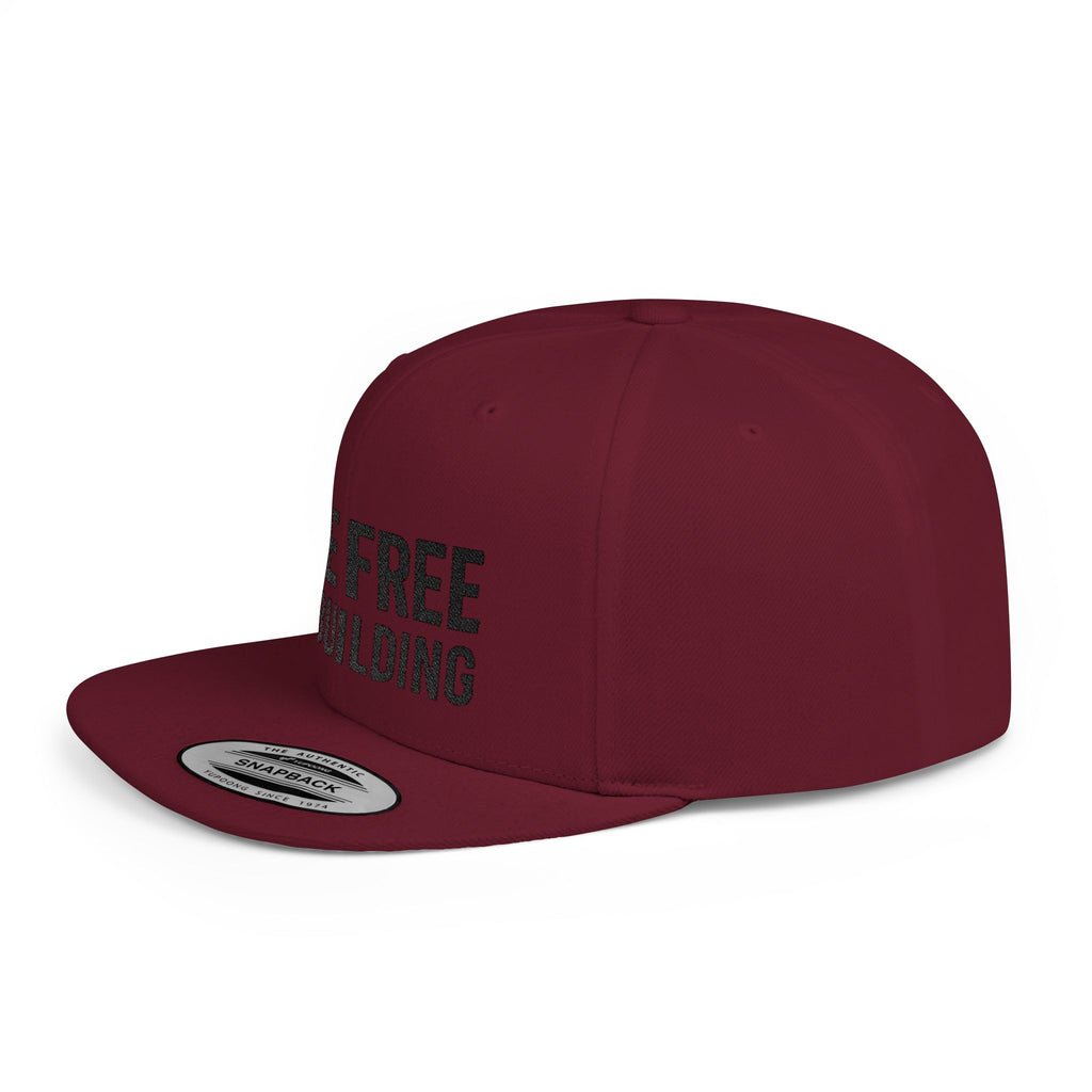 Live Free Die Building Flat Bill Snapback Hat
