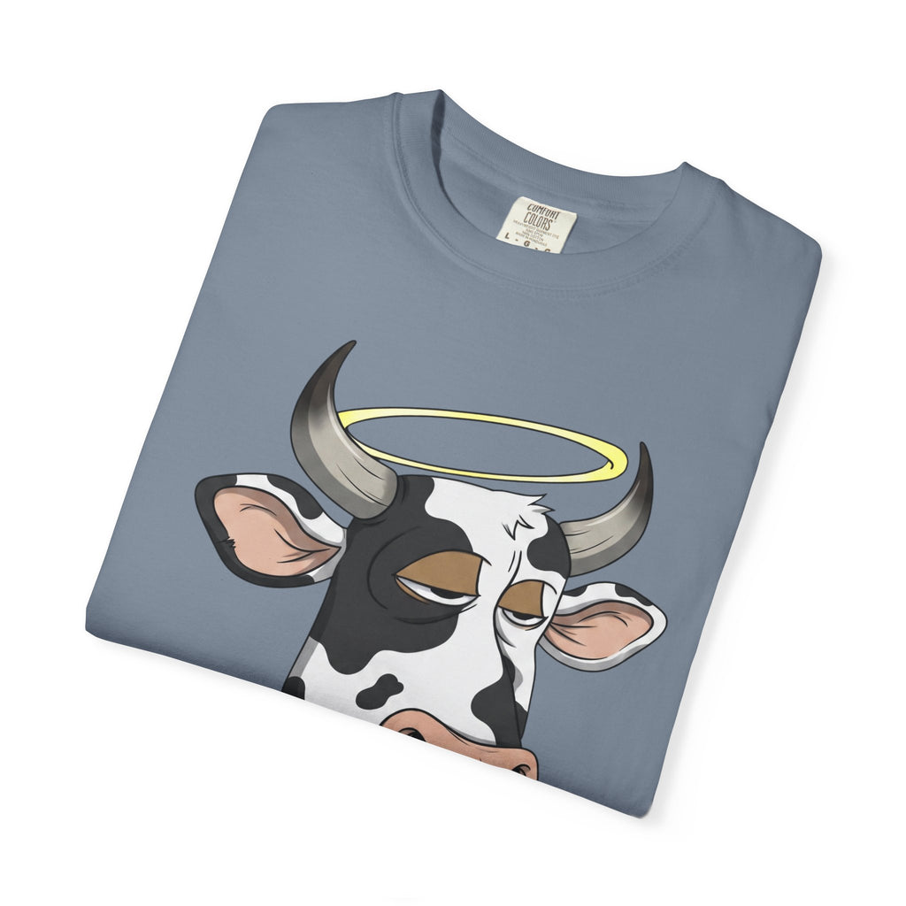 Cow Graphic T-Shirt — 'KANG' Wine Club Logo & Halo Cow Art