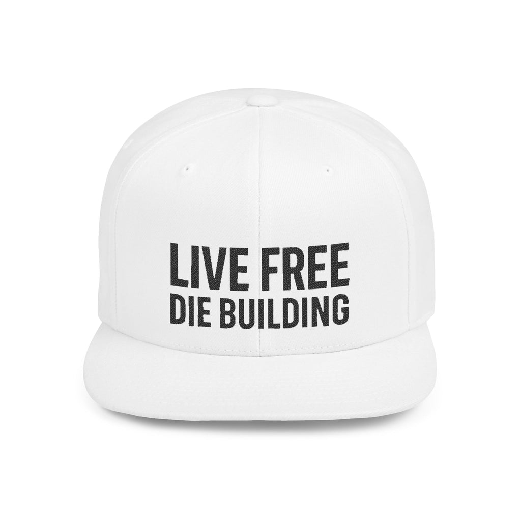 Live Free Die Building Flat Bill Snapback Hat