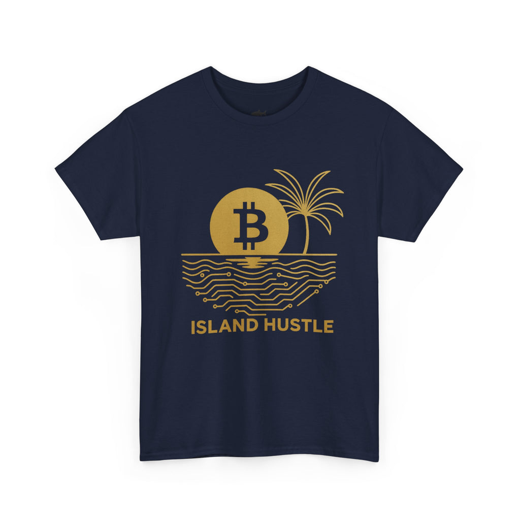 Island Hustle Bitcoin Tee – Crypto Beach Vibes Graphic T-Shirt