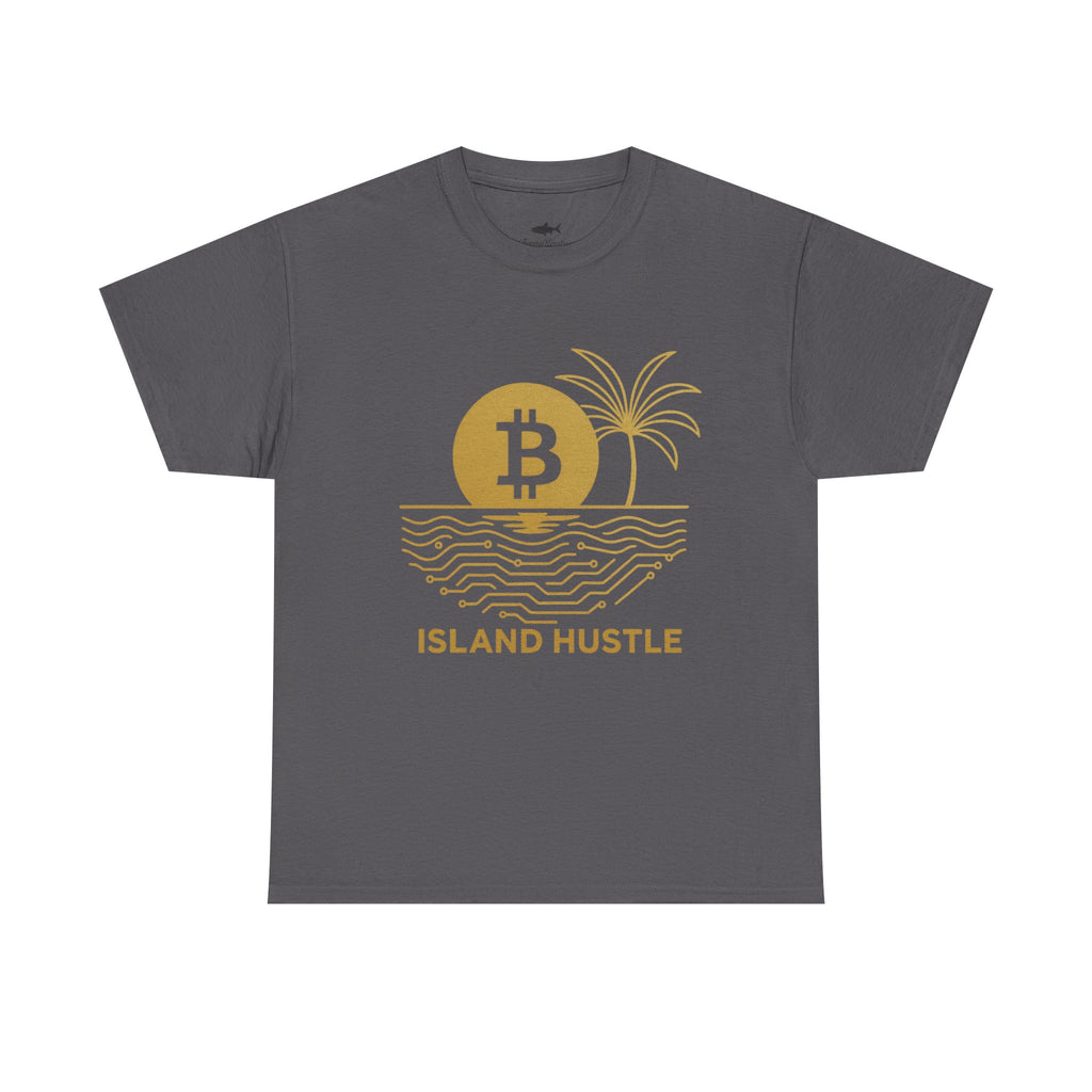 Island Hustle Bitcoin Tee – Crypto Beach Vibes Graphic T-Shirt