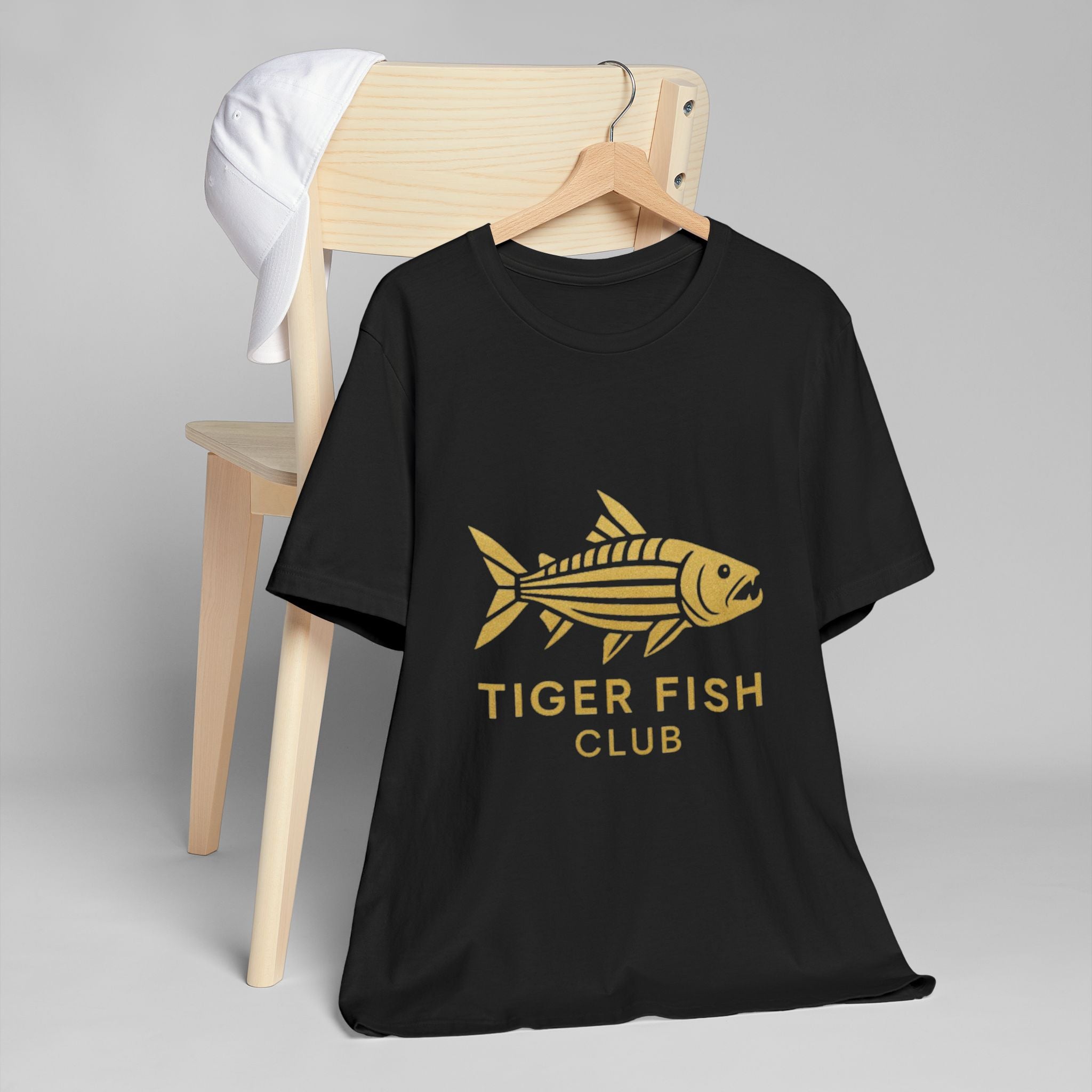 Tiger Fish Club T-Shirt — Gold Angler Graphic Tee