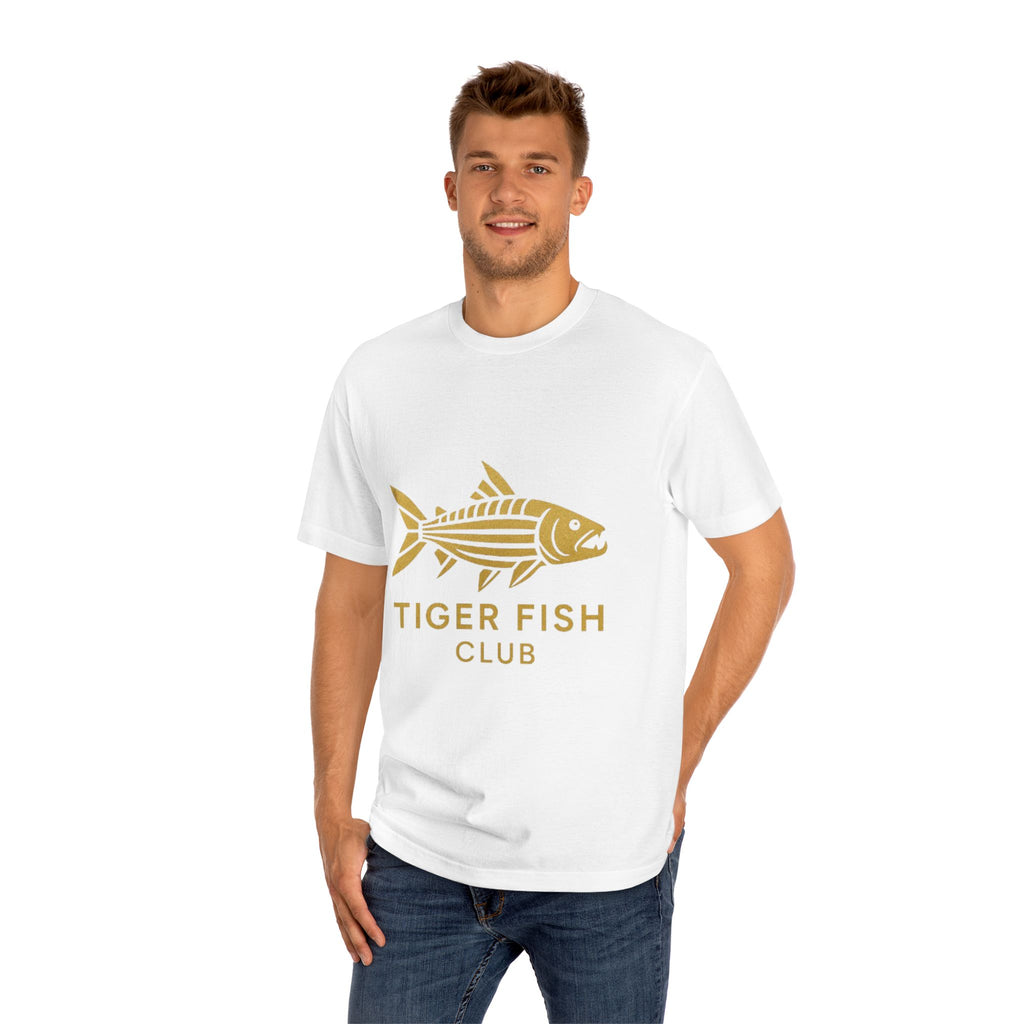 Tiger Fish Club Tee — Gold Fishing Graphic T-Shirt