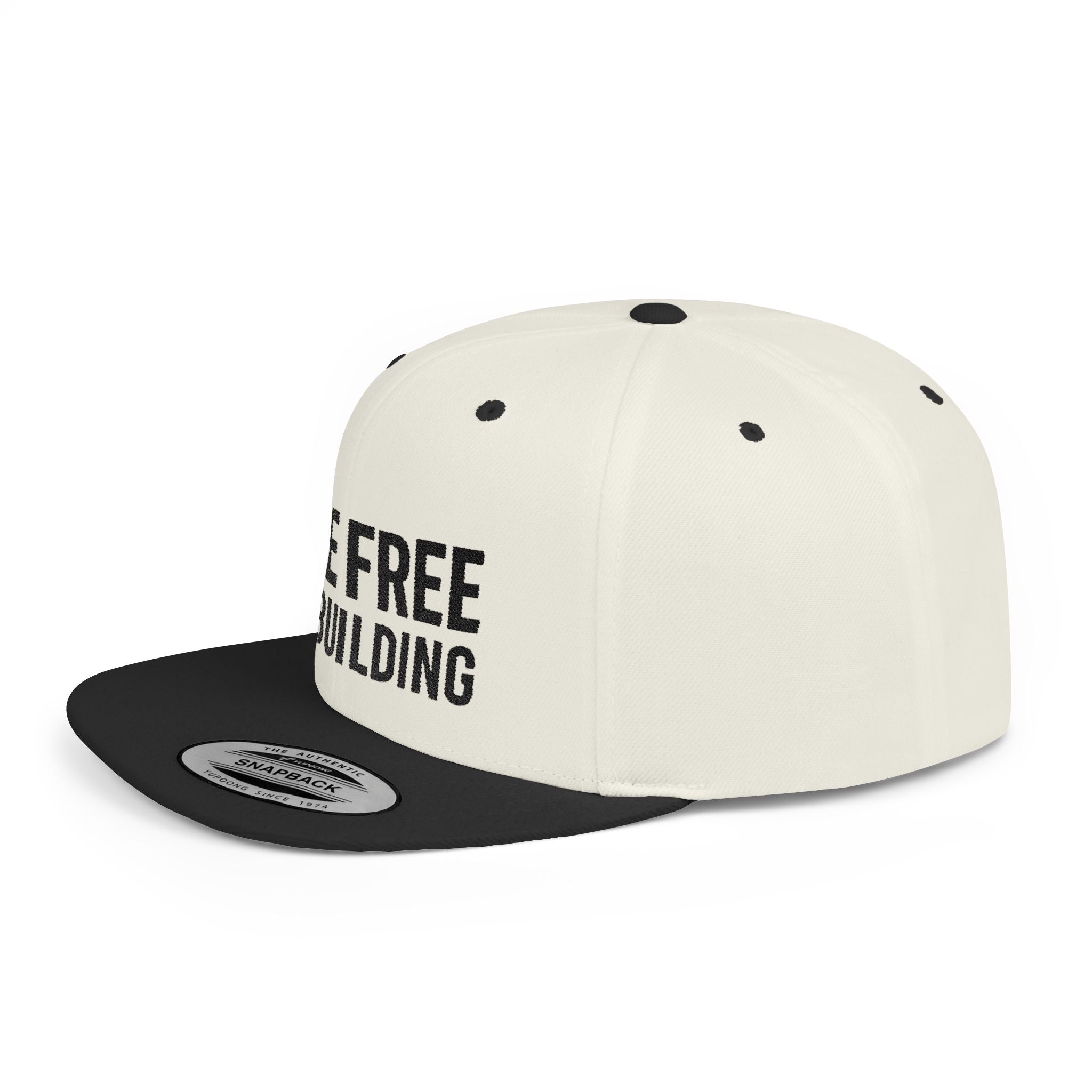 Live Free Die Building Flat Bill Snapback Hat