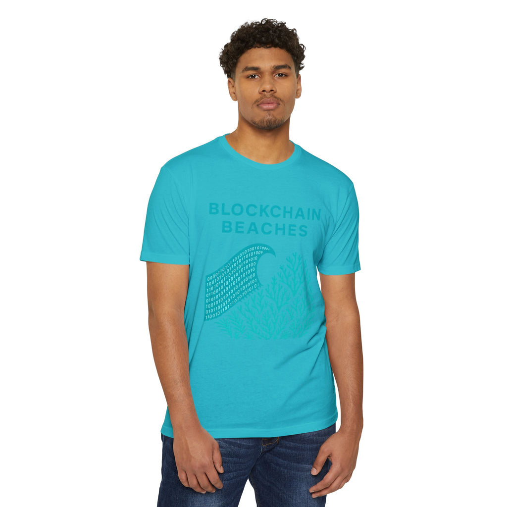 Ocean Wave & Coral Graphic T-Shirt — Coastal Surf Beach Tee