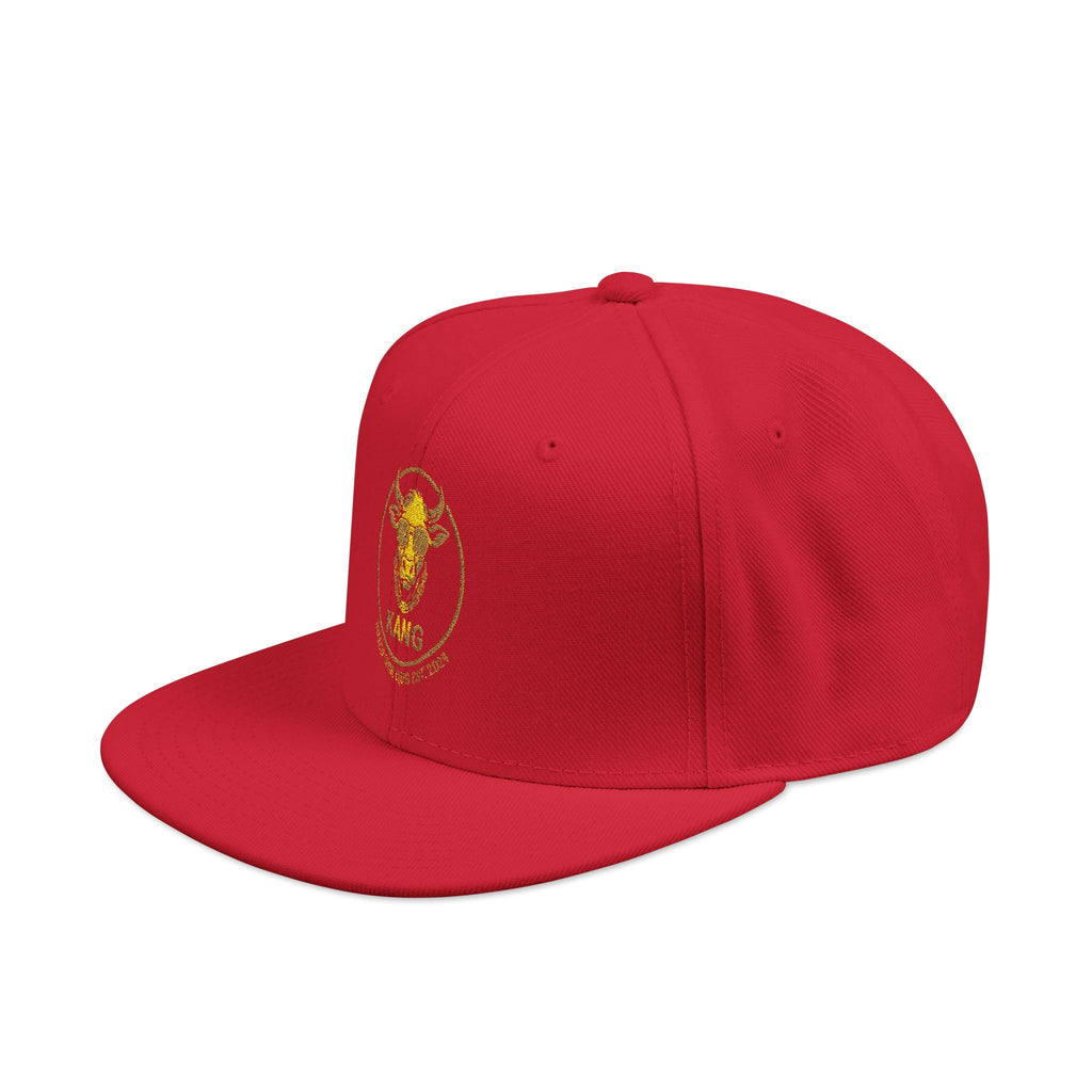 Gold Skull Snapback Hat — Embroidered Sparkle Streetwear Cap