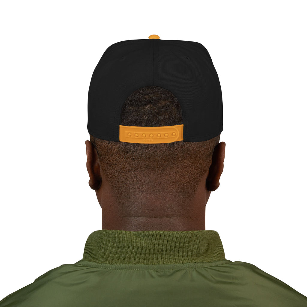 Gold Skull Snapback Hat — Embroidered Sparkle Streetwear Cap
