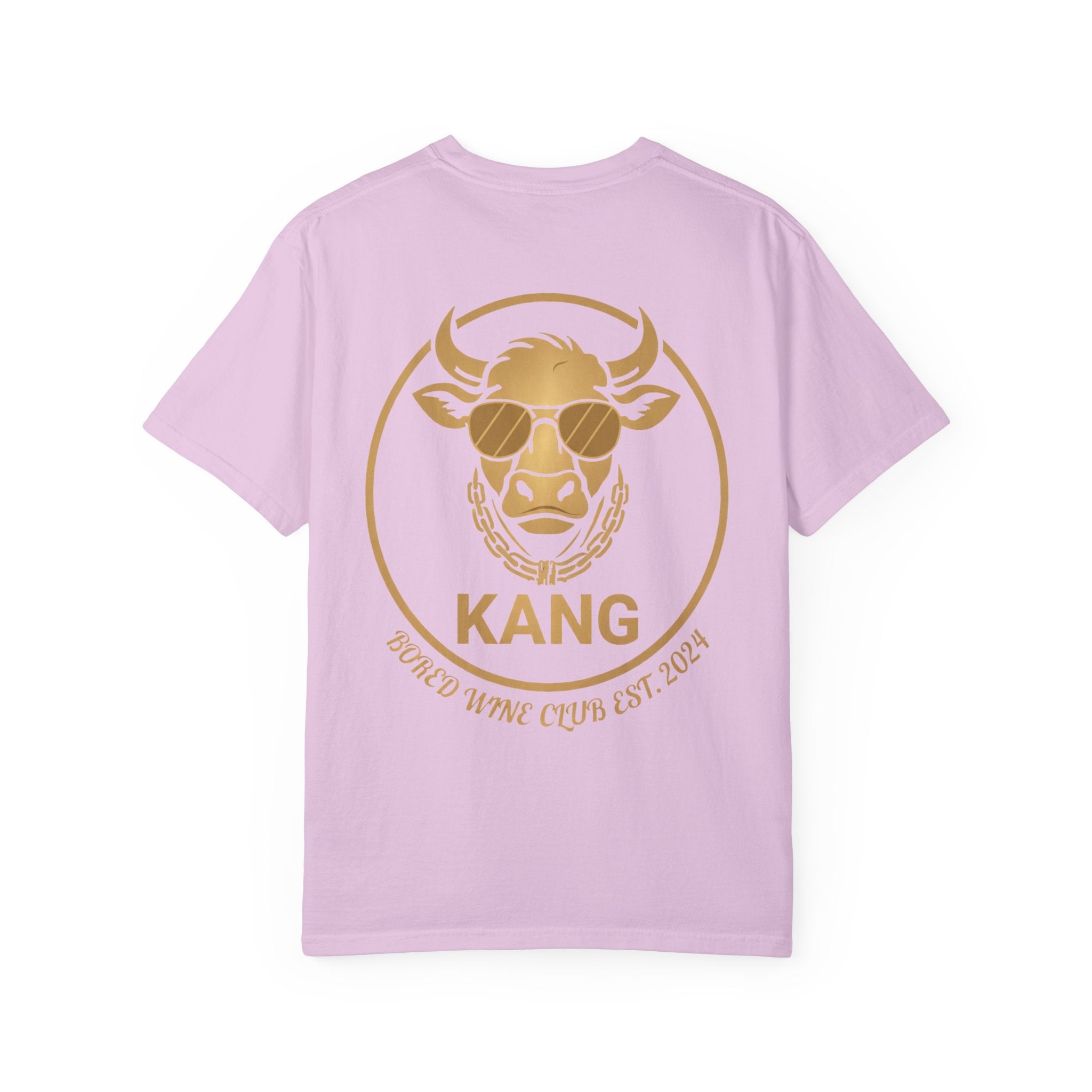 Cow Graphic T-Shirt — 'KANG' Wine Club Logo & Halo Cow Art