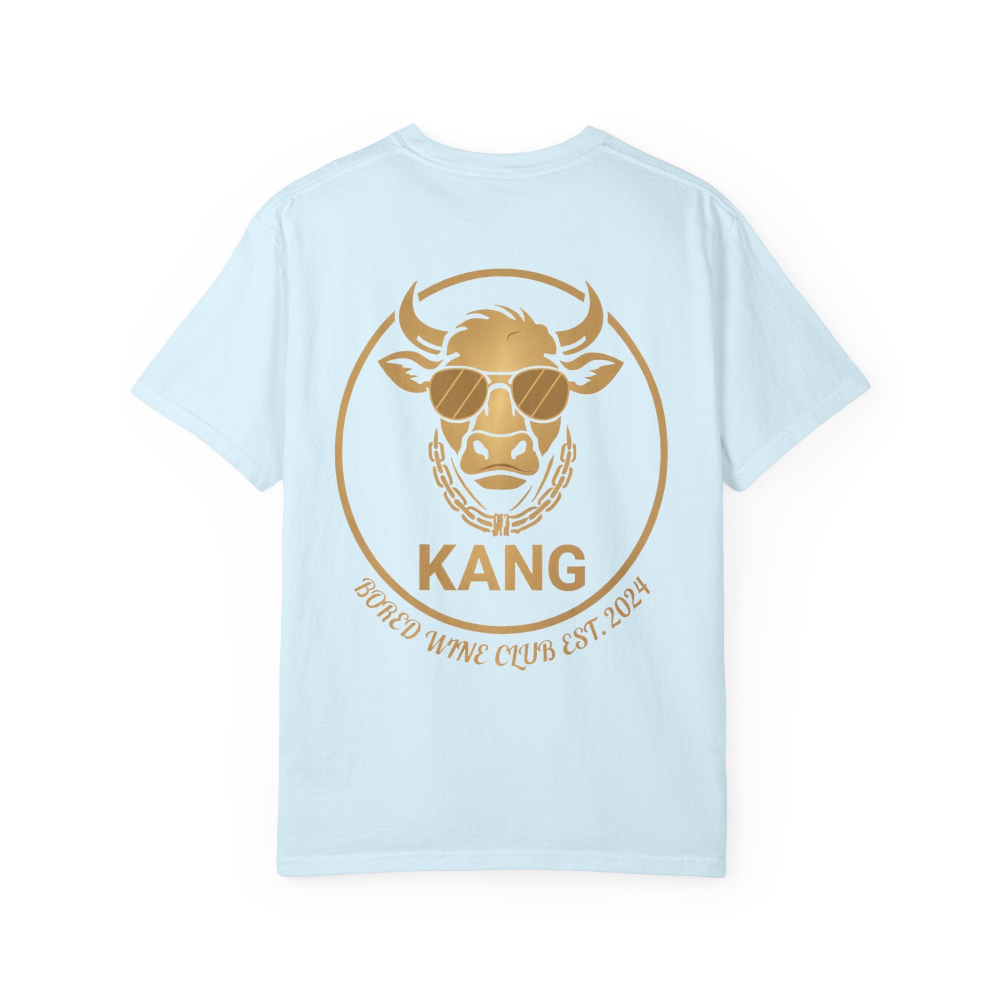 Cow Graphic T-Shirt — 'KANG' Wine Club Logo & Halo Cow Art