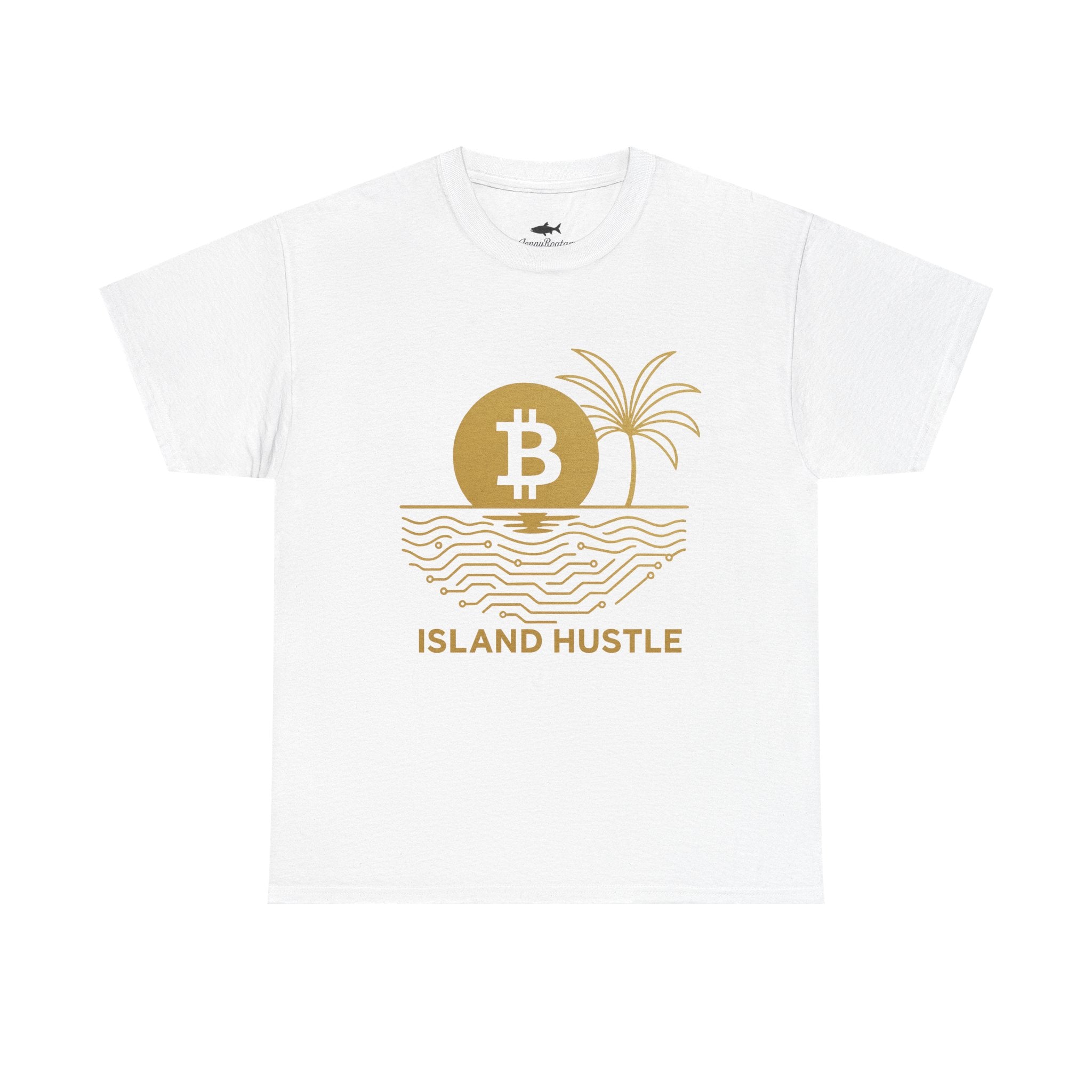 Island Hustle Bitcoin Tee – Crypto Beach Vibes Graphic T-Shirt