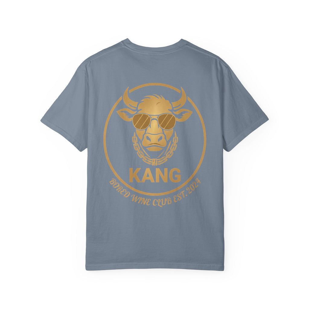 Cow Graphic T-Shirt — 'KANG' Wine Club Logo & Halo Cow Art