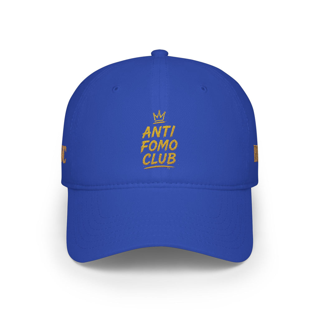 Anti FOMO Club Cap — Low Profile Baseball Hat with Crown Embroidery