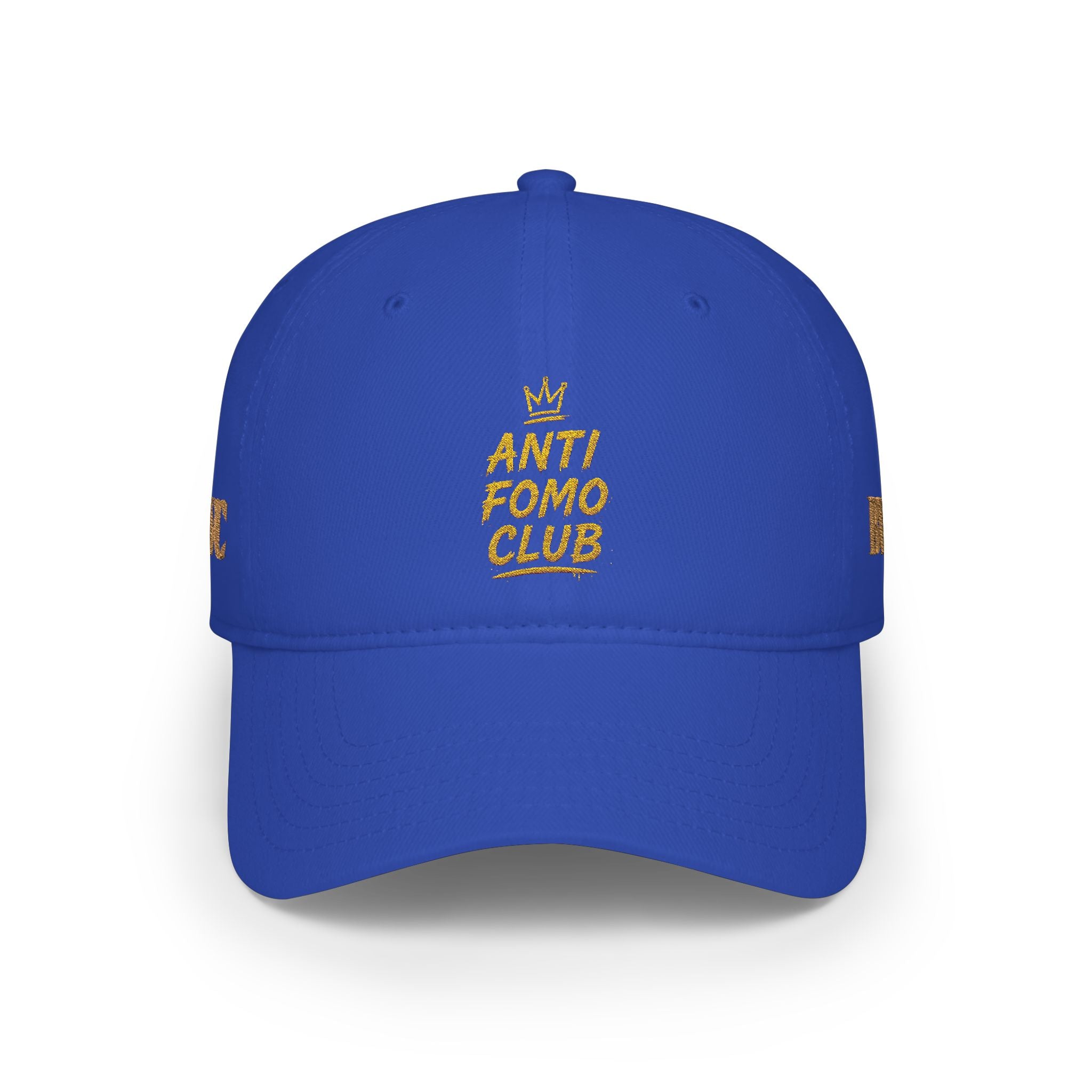 Anti FOMO Club Cap — Low Profile Baseball Hat with Crown Embroidery