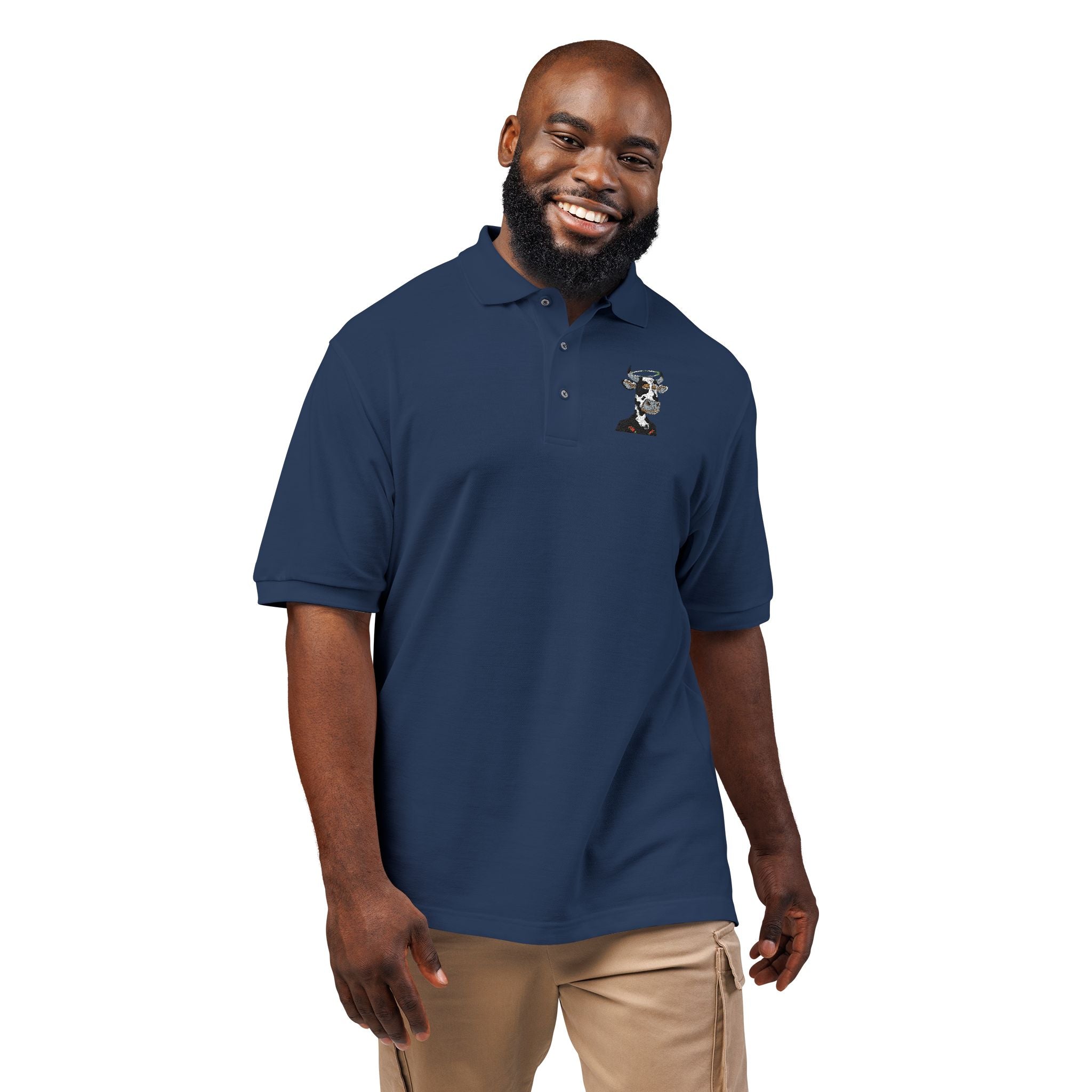 Embroidered Floral Skull Polo