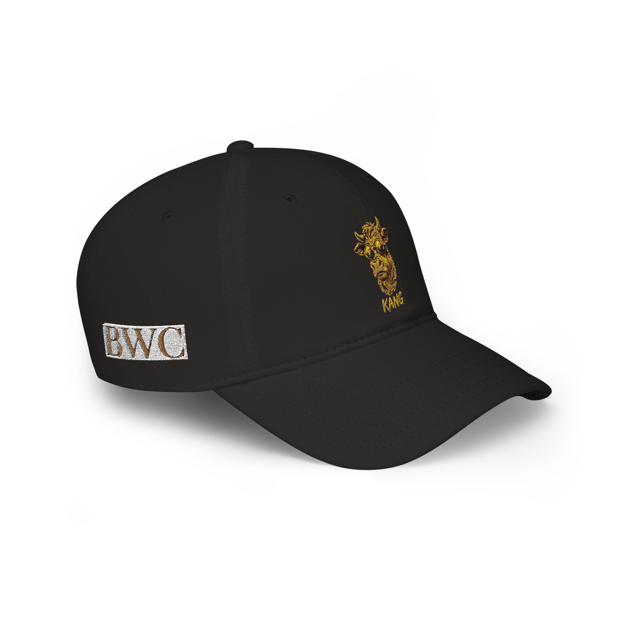Low Profile Cap — Gold Leopard Cow Embroidered "BWC" Streetwear Hat