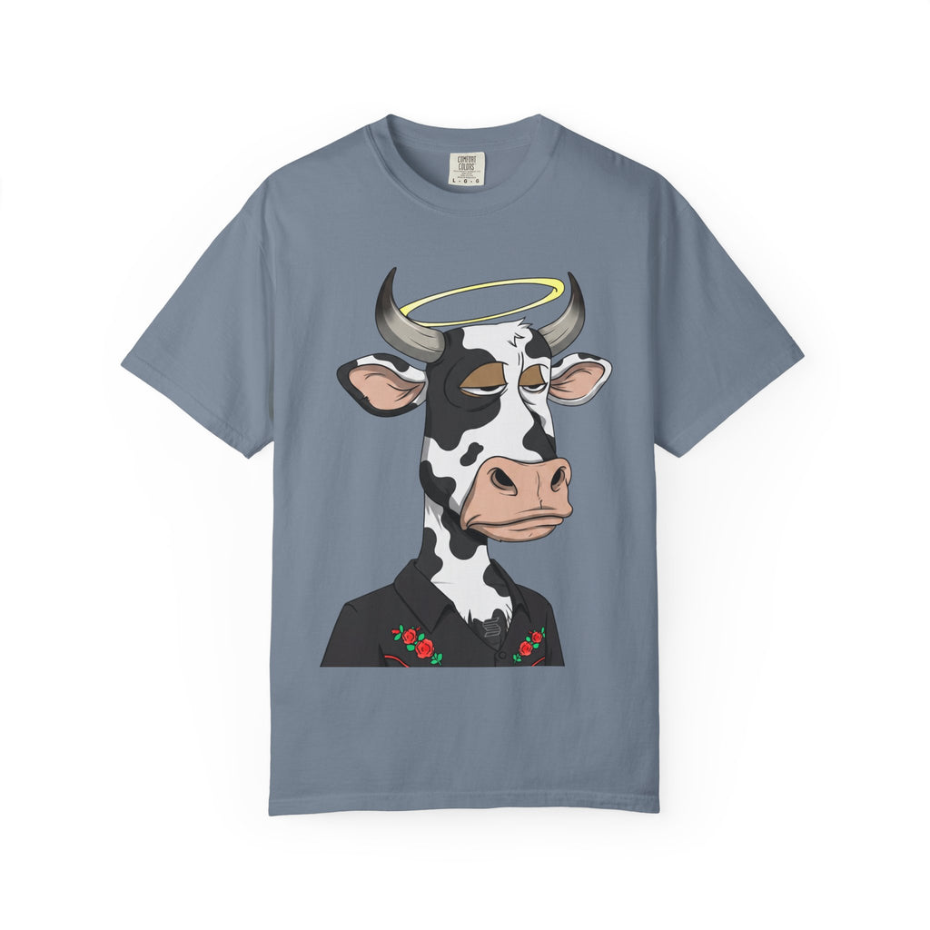 Cow Graphic T-Shirt — 'KANG' Wine Club Logo & Halo Cow Art