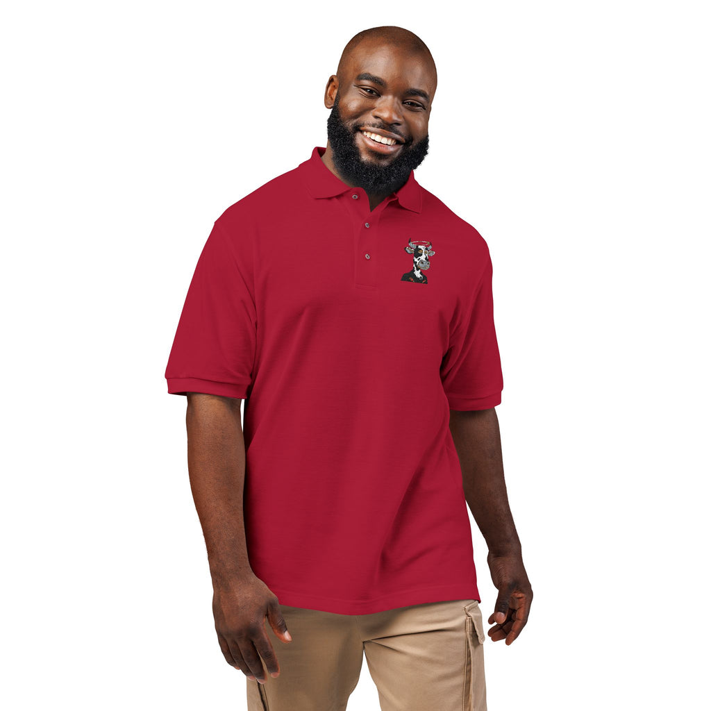 Embroidered Floral Skull Polo