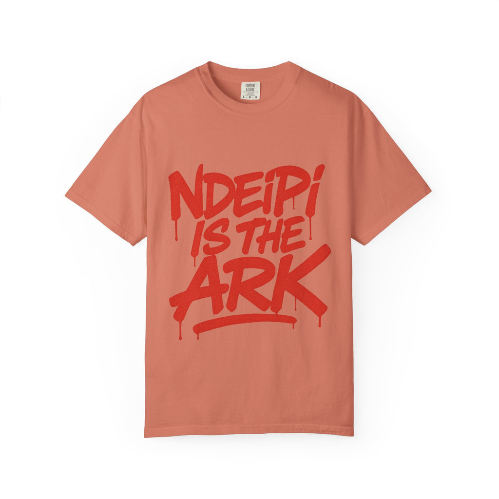 T-Shirt — "NDEIPI IS THE ARK" Red Graffiti Graphic Tee