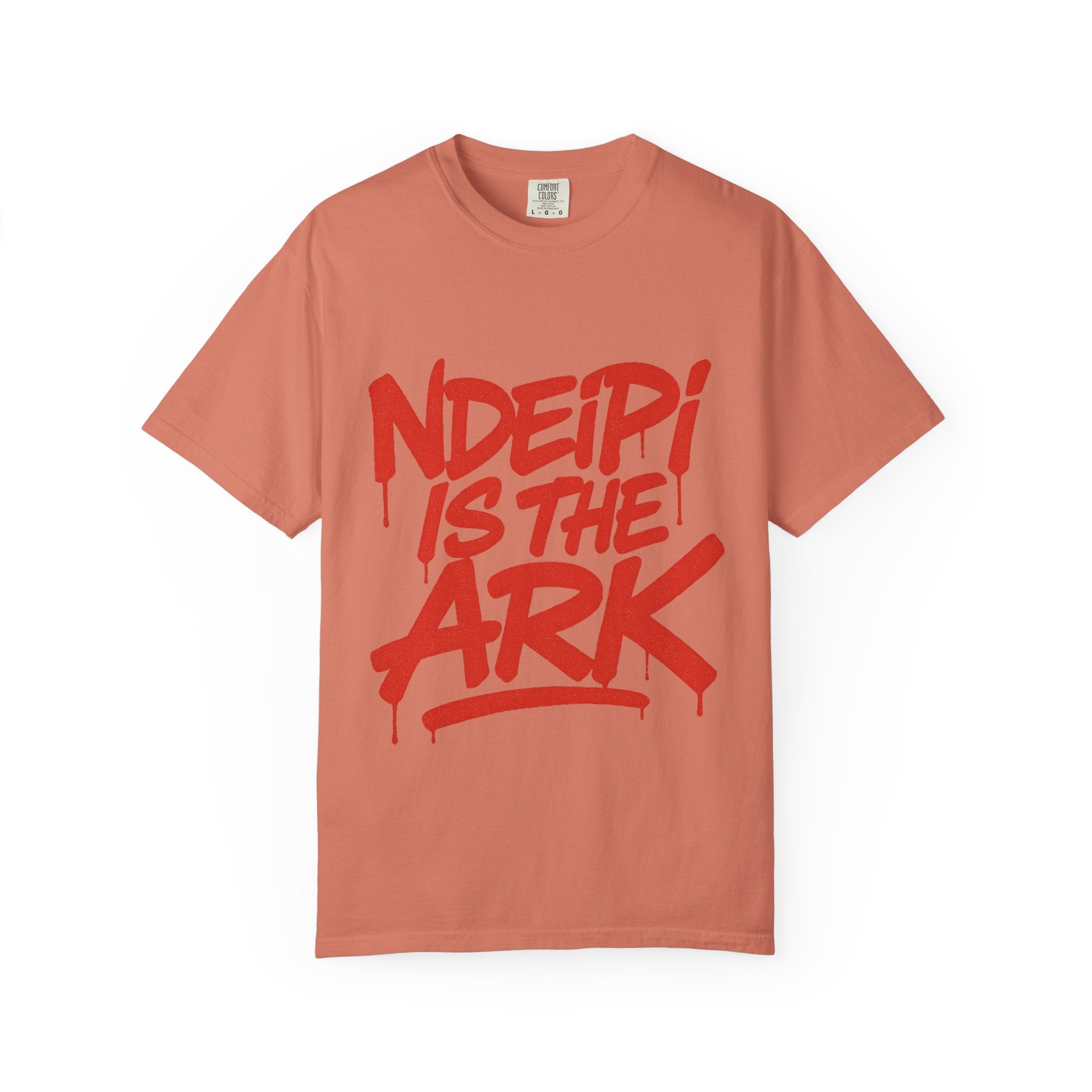 T-Shirt — "NDEIPI IS THE ARK" Red Graffiti Graphic Tee