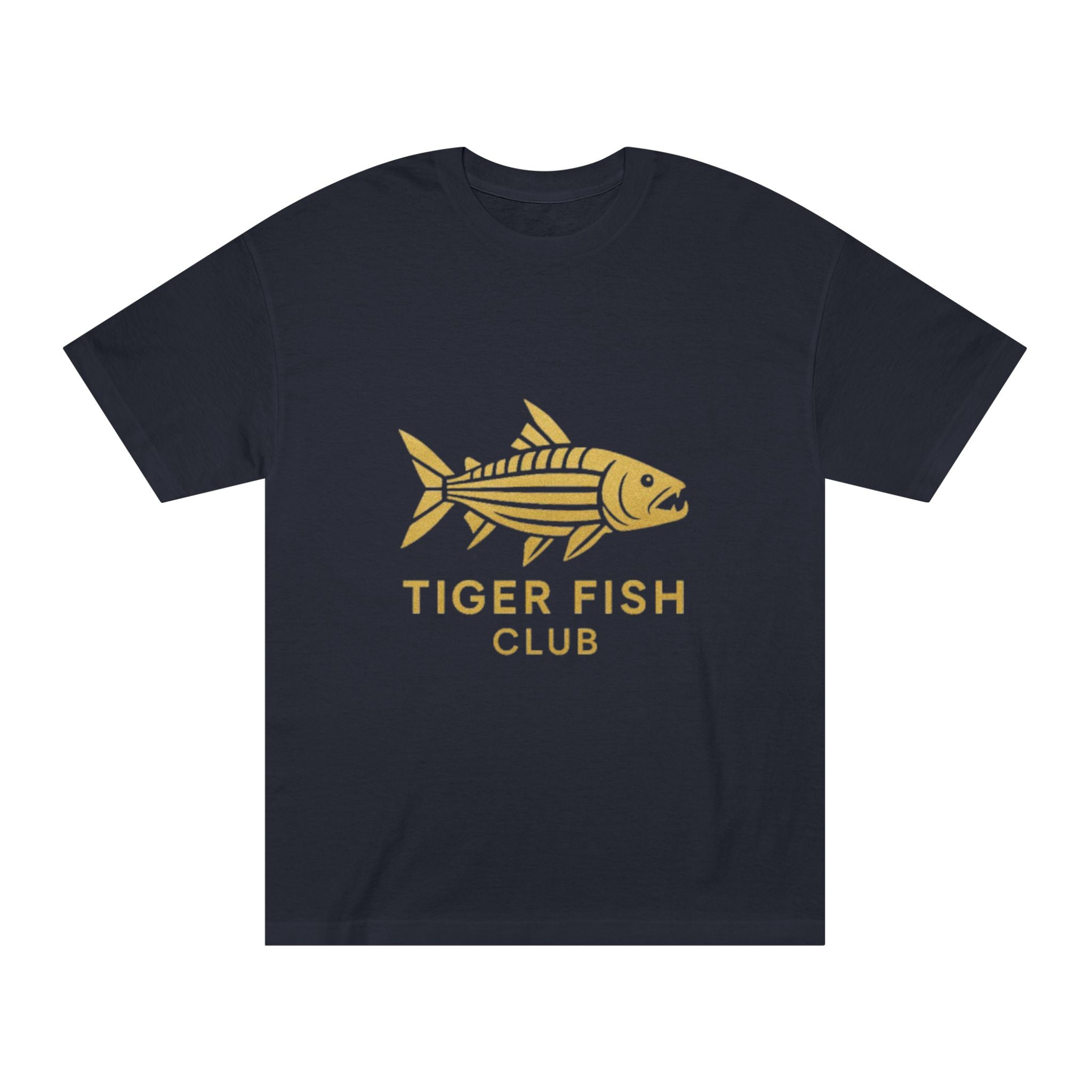 Tiger Fish Club Tee — Gold Fishing Graphic T-Shirt