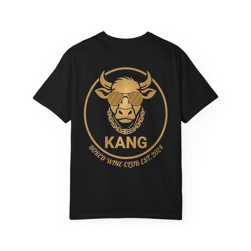 Cow Graphic T-Shirt — 'KANG' Wine Club Logo & Halo Cow Art