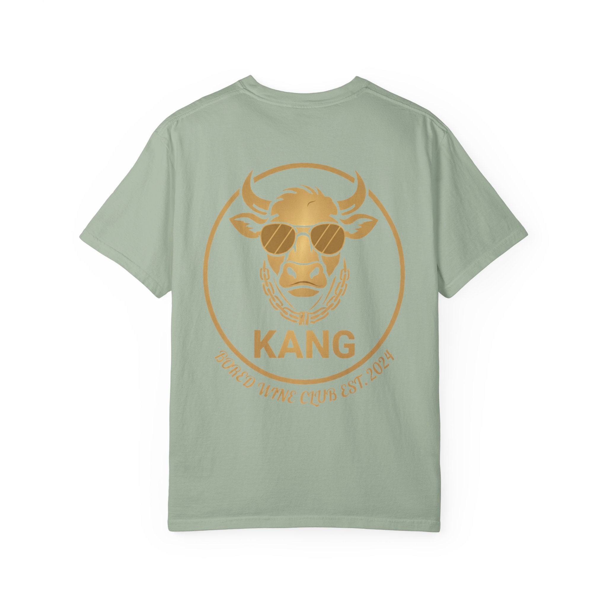 Cow Graphic T-Shirt — 'KANG' Wine Club Logo & Halo Cow Art