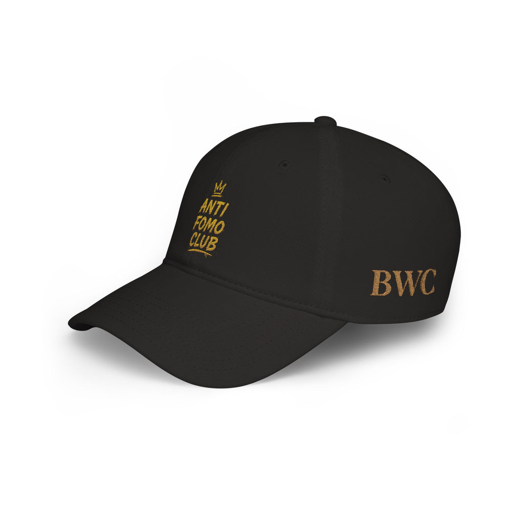 Anti FOMO Club Cap — Low Profile Baseball Hat with Crown Embroidery