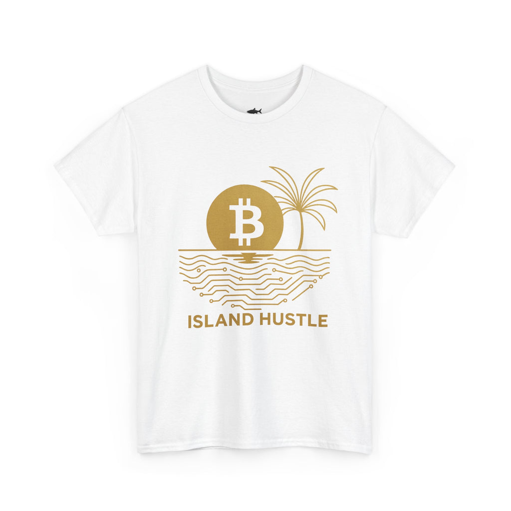 Island Hustle Bitcoin Tee – Crypto Beach Vibes Graphic T-Shirt