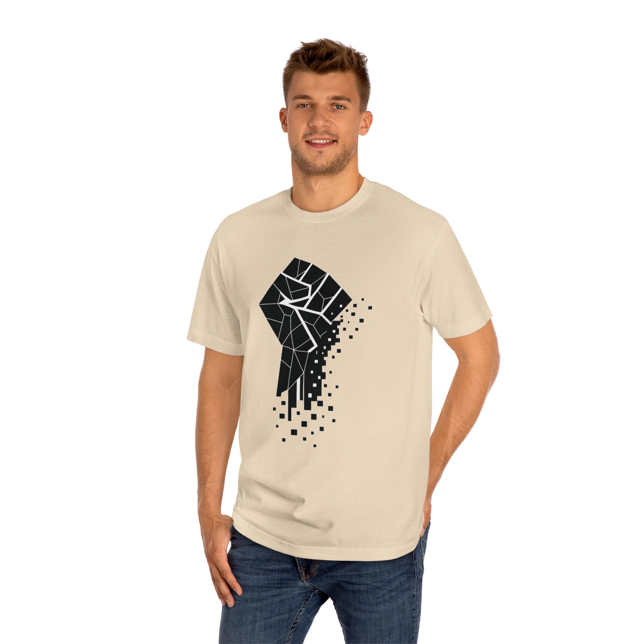 Pixelated Black Power Fist Tee