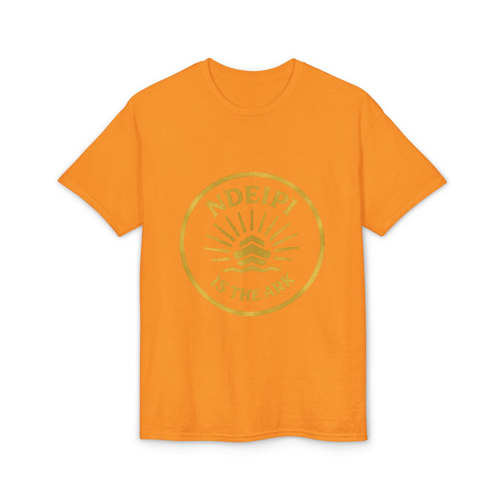 Ndeipi Is The Ark T-Shirt — Gold Sun & Wave Logo Tee