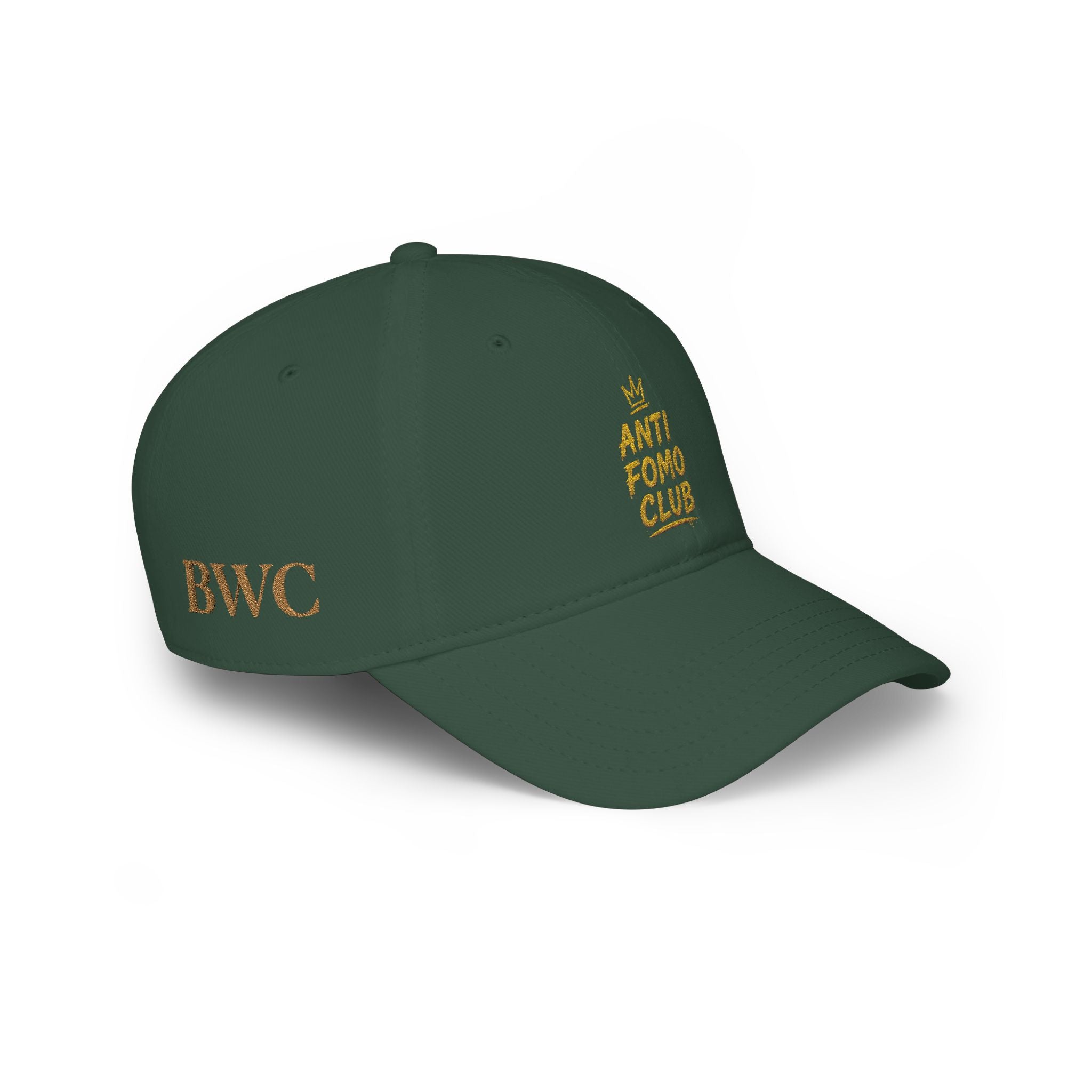 Anti FOMO Club Cap — Low Profile Baseball Hat with Crown Embroidery