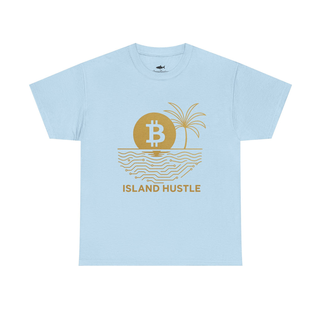 Island Hustle Bitcoin Tee – Crypto Beach Vibes Graphic T-Shirt