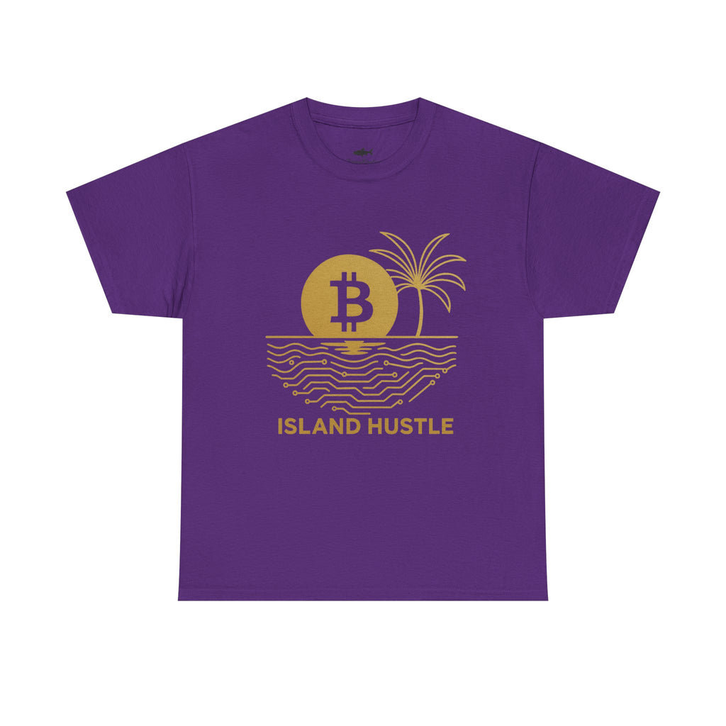 Island Hustle Bitcoin Tee – Crypto Beach Vibes Graphic T-Shirt