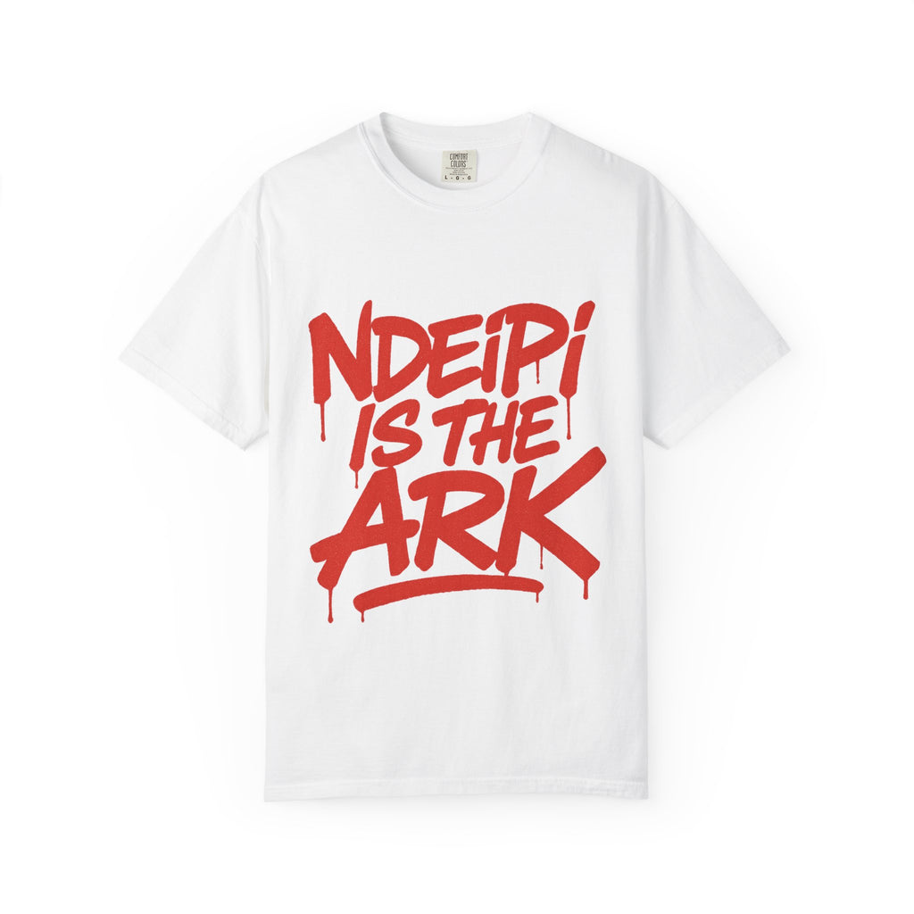 T-Shirt — "NDEIPI IS THE ARK" Red Graffiti Graphic Tee