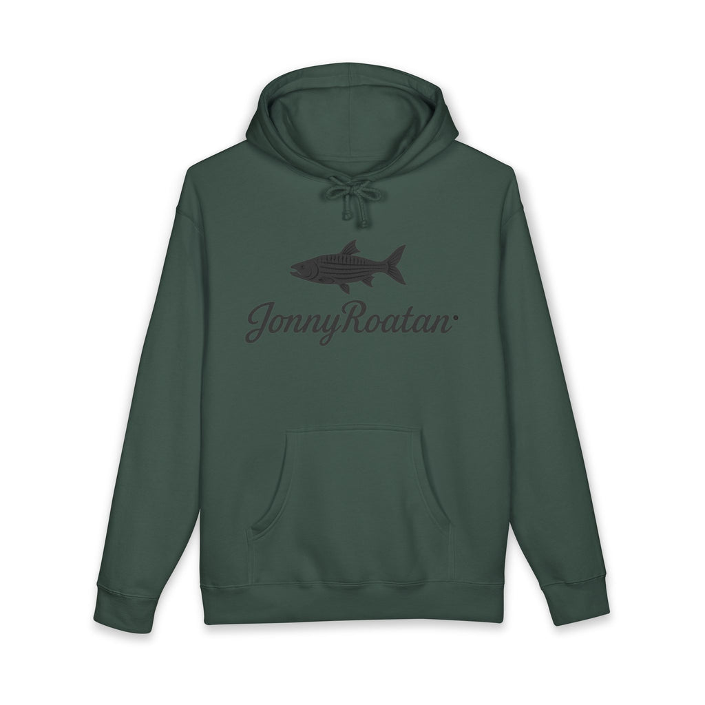 JonnyRoatan Shark Hoodie — "Live Free Die Building" Graphic Sweatshirt