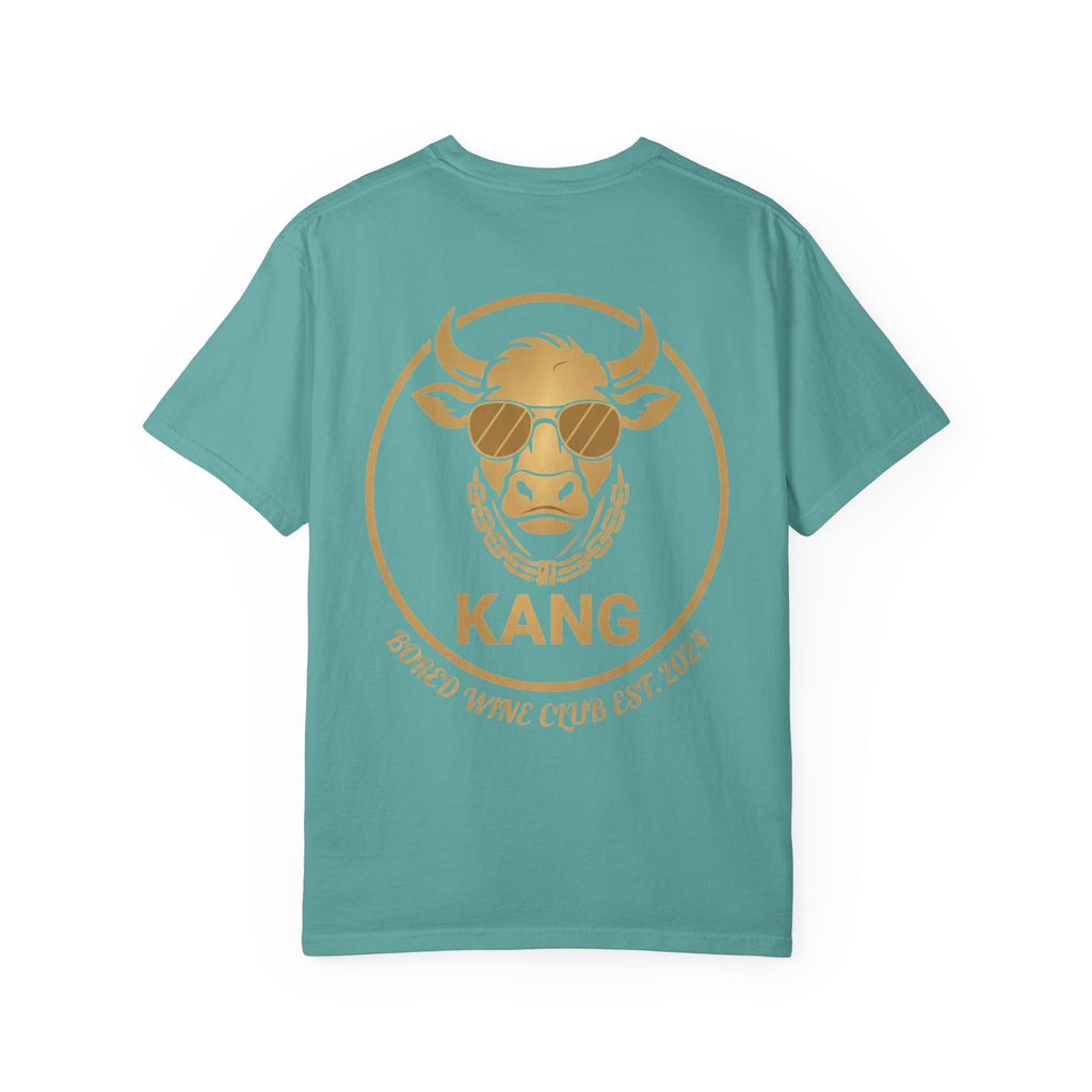 Cow Graphic T-Shirt — 'KANG' Wine Club Logo & Halo Cow Art