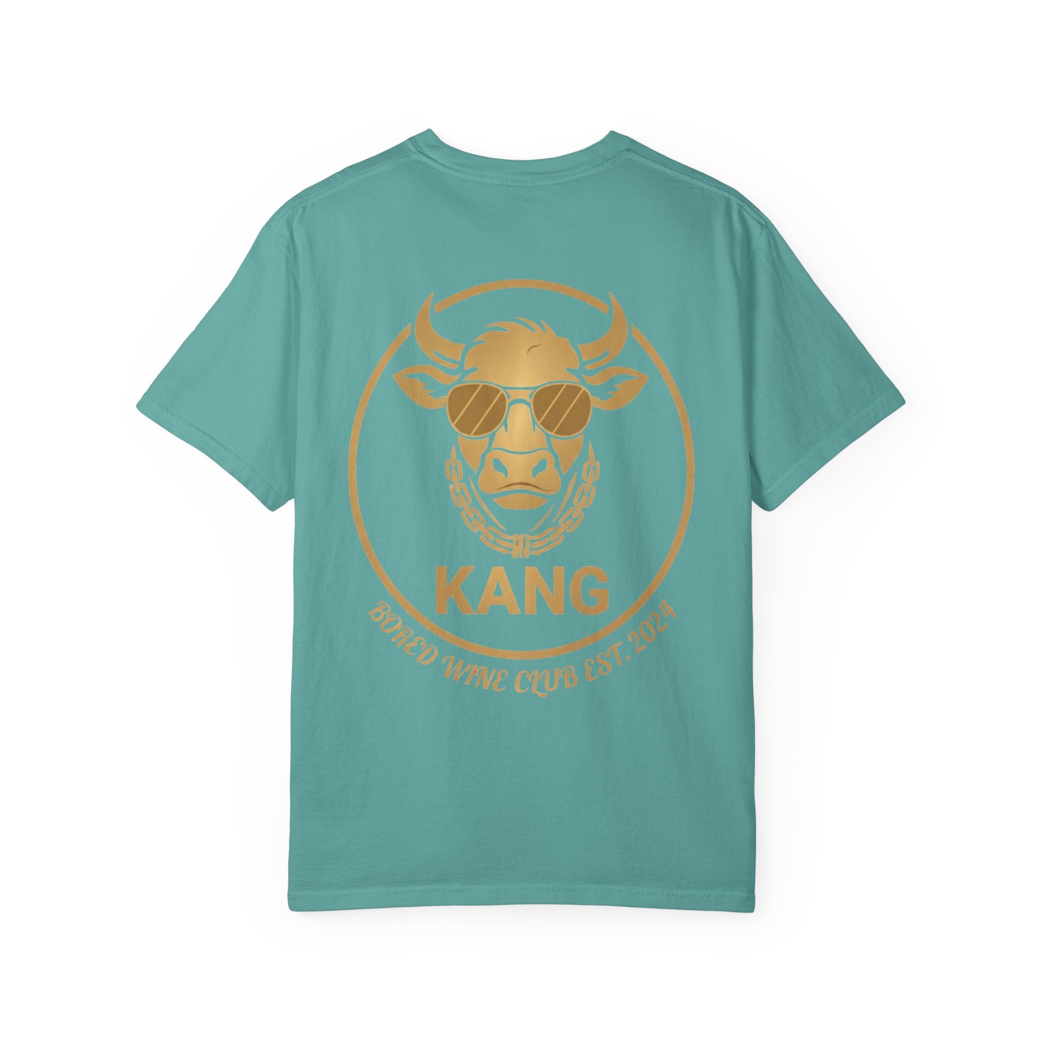 Cow Graphic T-Shirt — 'KANG' Wine Club Logo & Halo Cow Art