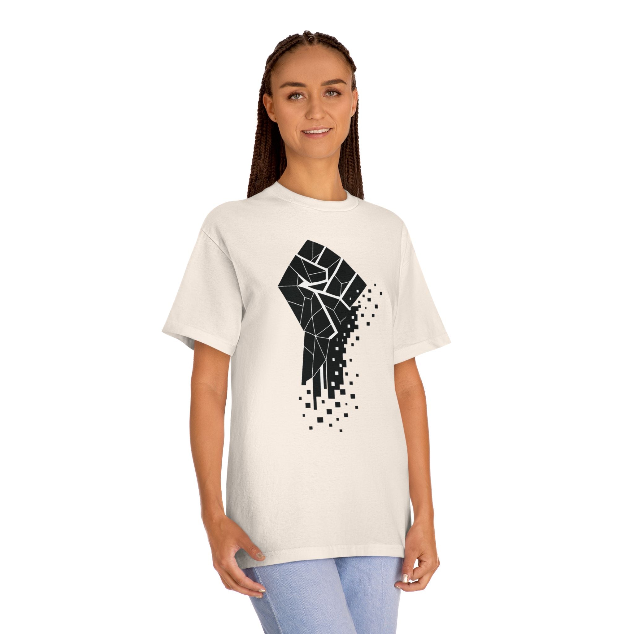 Pixelated Black Power Fist Tee