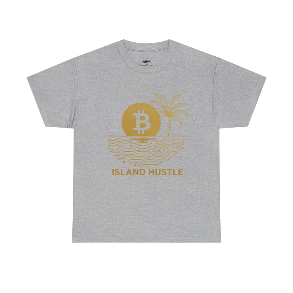 Island Hustle Bitcoin Tee – Crypto Beach Vibes Graphic T-Shirt