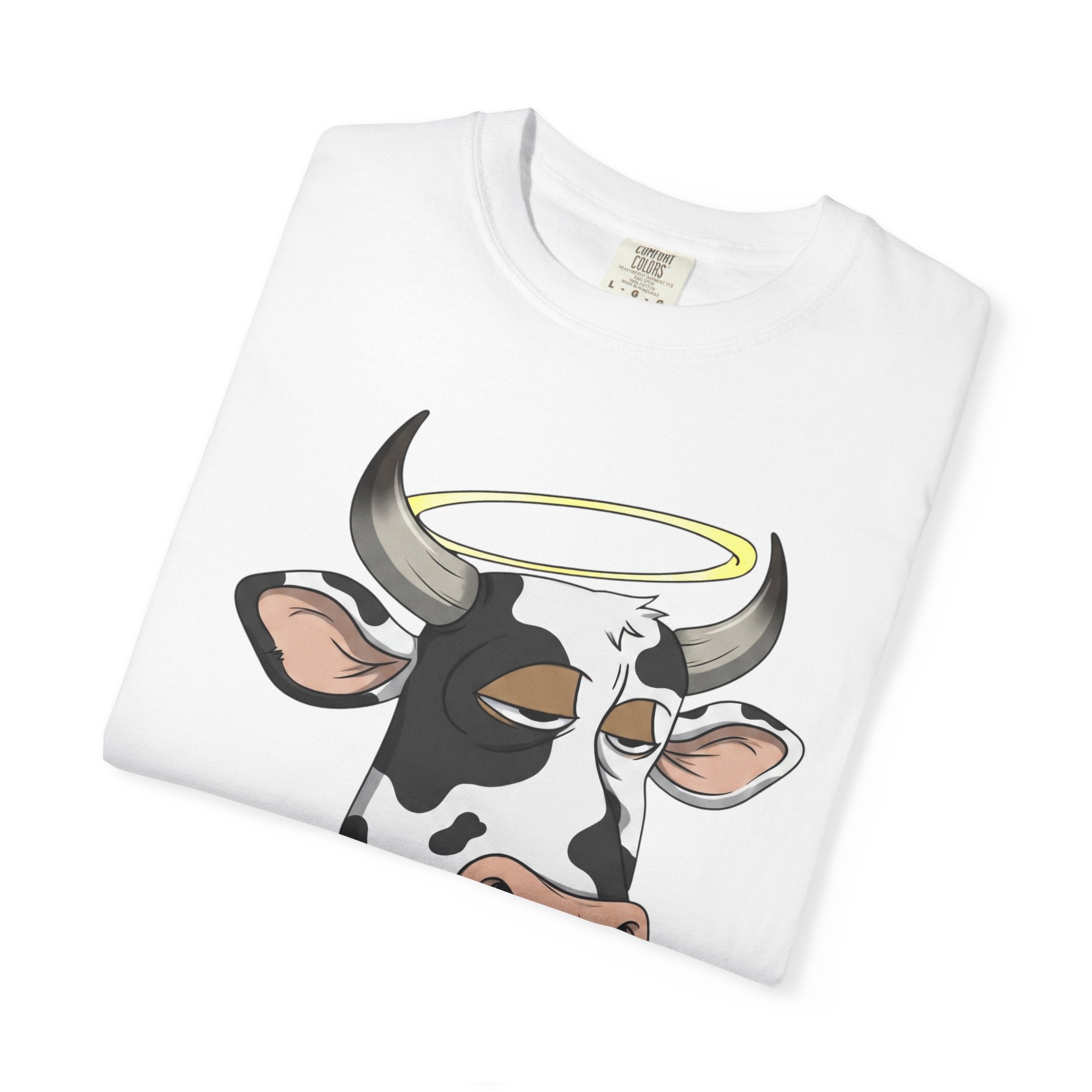 Cow Graphic T-Shirt — 'KANG' Wine Club Logo & Halo Cow Art