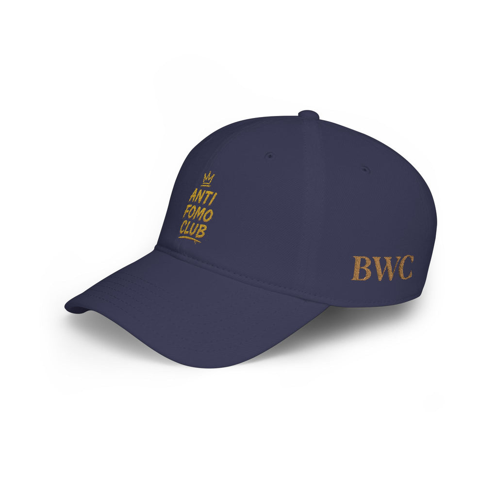 Anti FOMO Club Cap — Low Profile Baseball Hat with Crown Embroidery