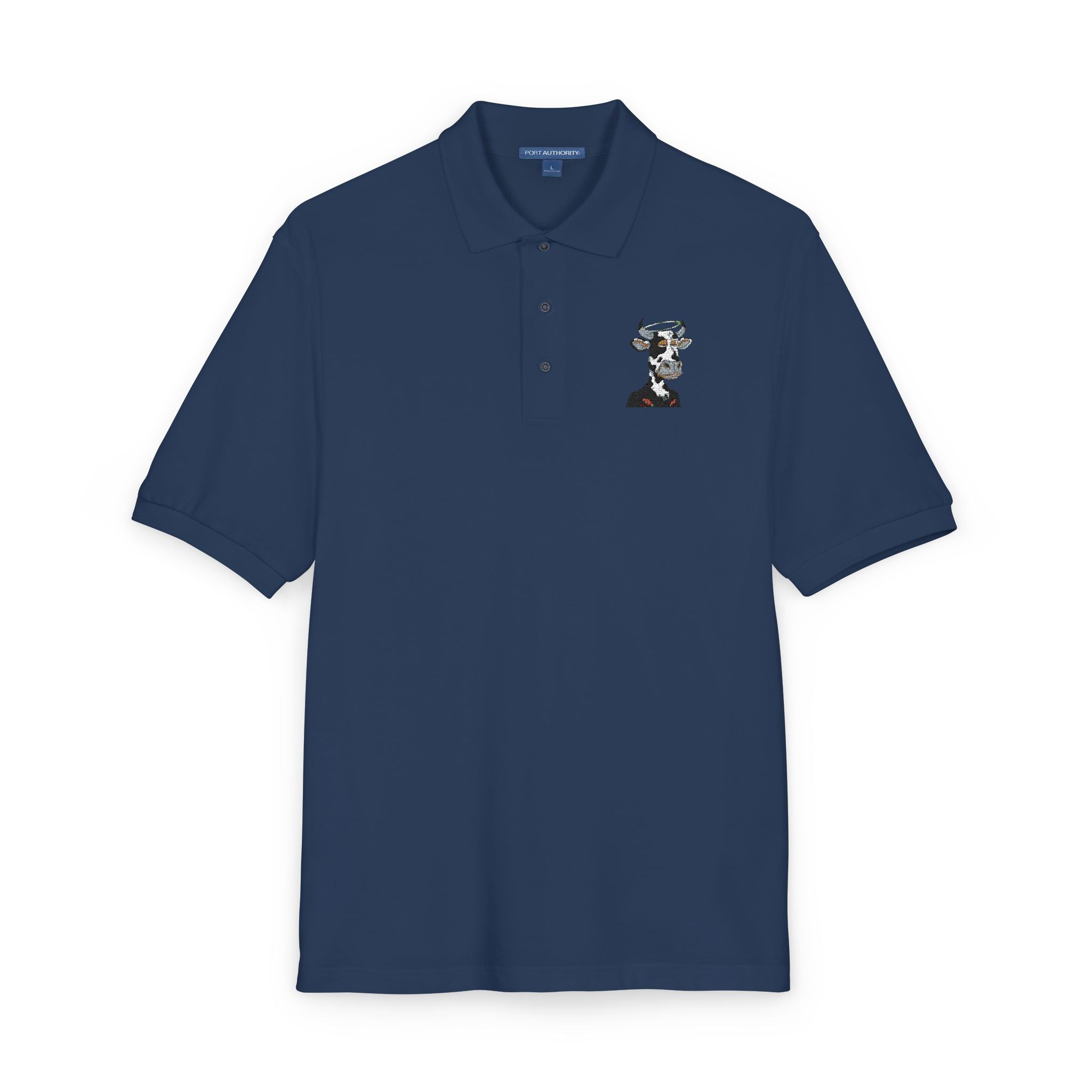 Embroidered Floral Skull Polo