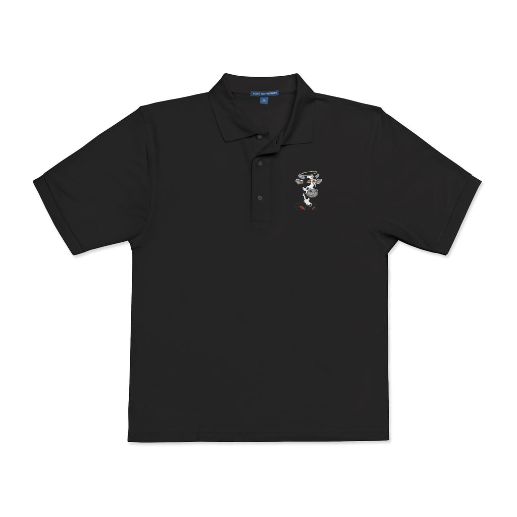 Embroidered Floral Skull Polo